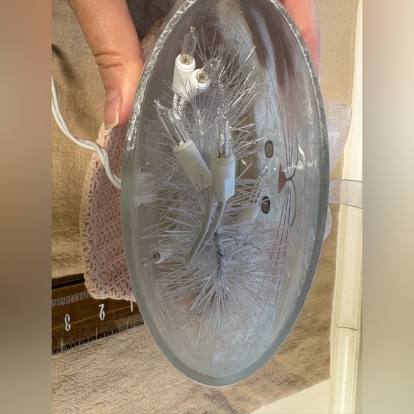 Easter rabbit bunny lighted decoration, frosted glass, Stony Creek, NWT - Picture 10 of 14